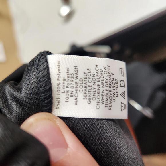 Susan Graver Black Dress Pants with sheer overlay & Side Slits- Large - Picture 7 of 8